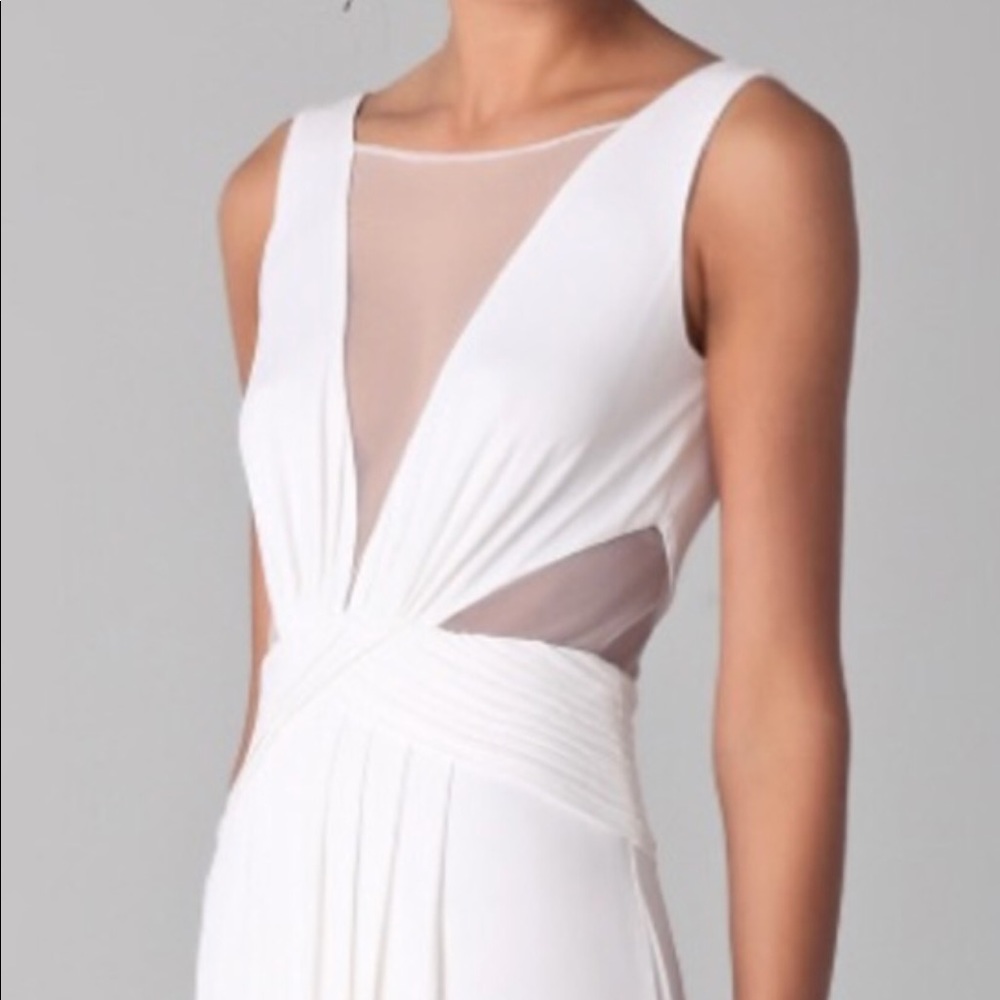 White BCBG prom dress